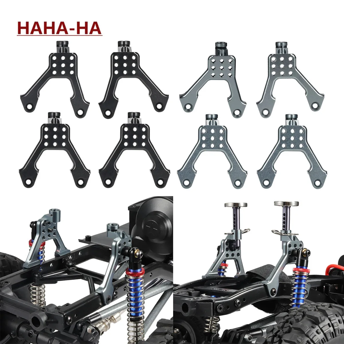 Rc Suspension Arm - 4ชิ้นขาตั้งอลูมิเนียมด้านหน้ากันกระแทกสำหรับรถบังคับวิทยุ1/10รถตีนตะขาบ SCX10แกน II 90046 90047 austarhobby