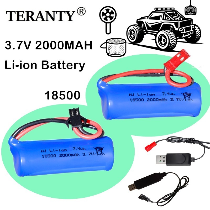 Lipo Battery Charger - 18500 แบตเตอรี่ลิเธียมไอออนแบบชาร์จไฟได้ 3.7V 2000mAh สำหรับลำโพง, วิทยุ,