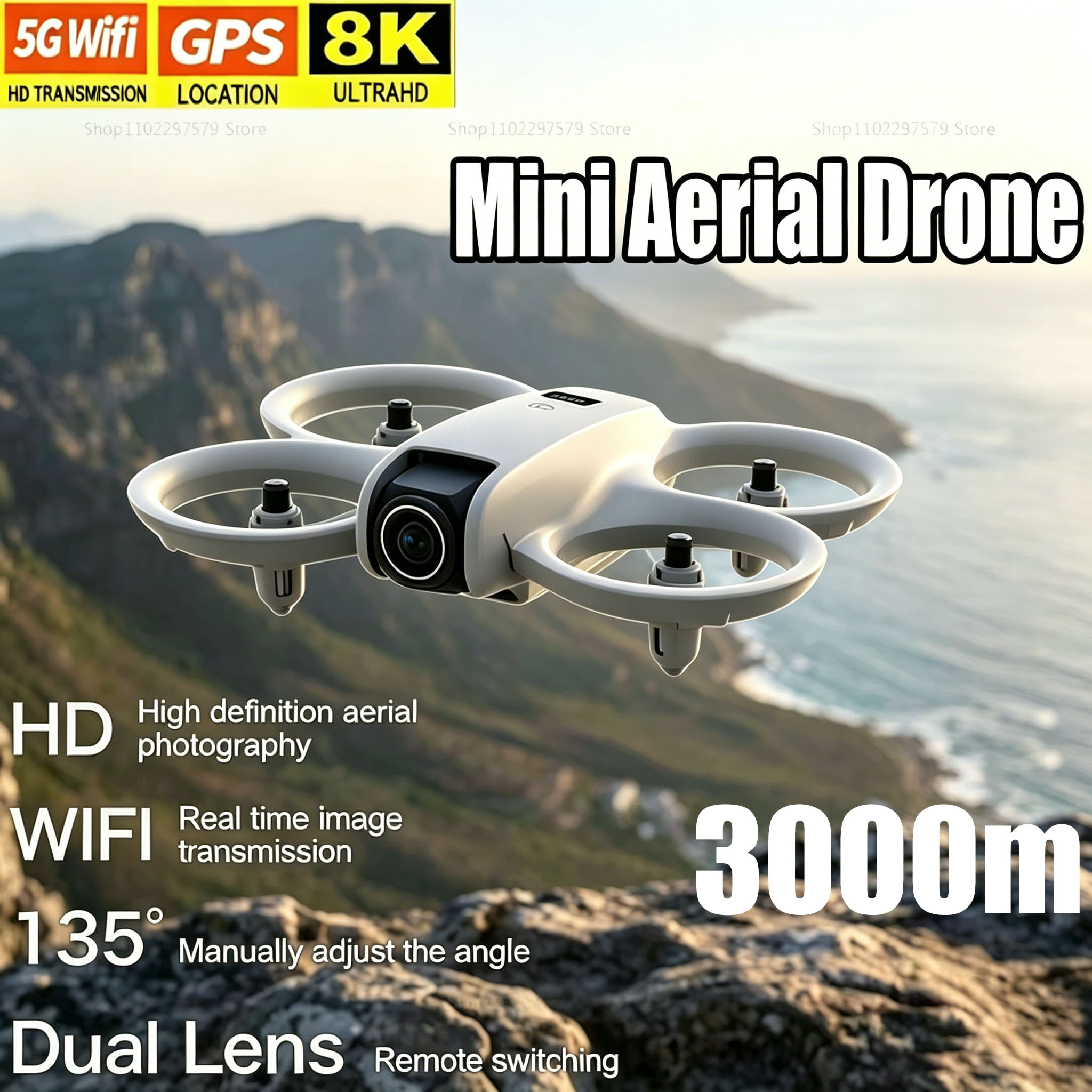 Drone Rc Land - มินิโดรนพร้อมกล้อง 8K HD FPV โดรนแบบพับได้ มอเตอร์ไร้แปรงถ่าน