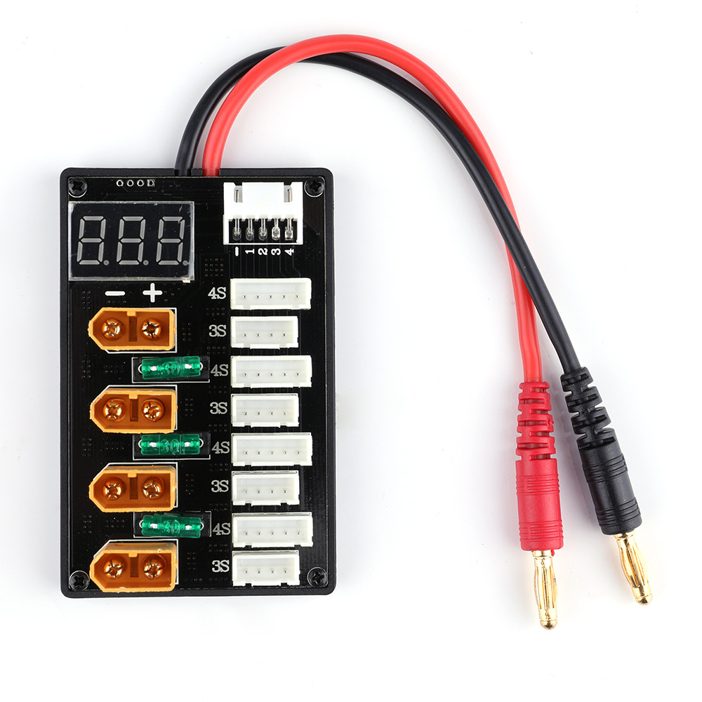 Lipo Parallel Charging Board - XT60ปลั๊ก3S 4S Lipo แบตเตอรี่ชาร์จไฟแบบขนานรุ่นอัพเกรดสำหรับ IMAX B6เครื่องชาร์จ