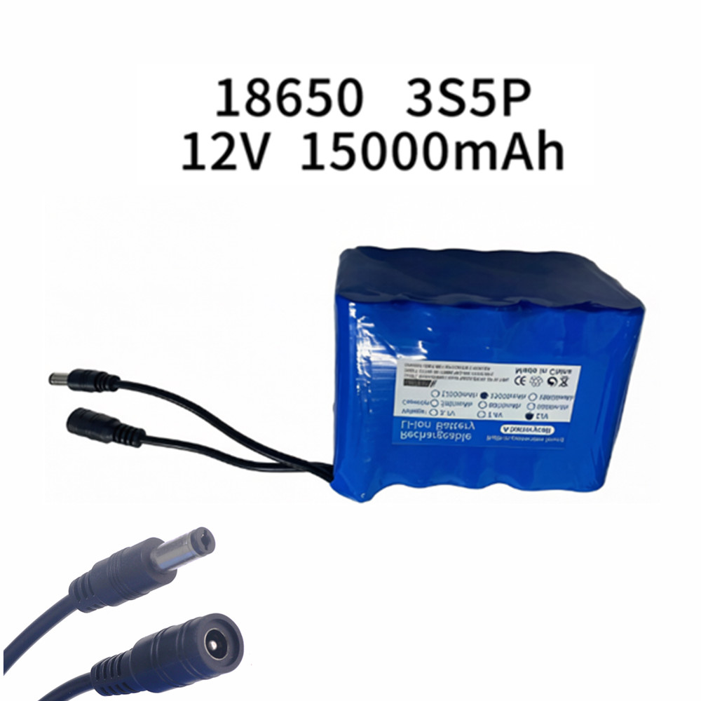 Lipo Battery Charger - แบตเตอรี่ตกปลา 12v 3S5P 15Ah แบบพกพา 12V