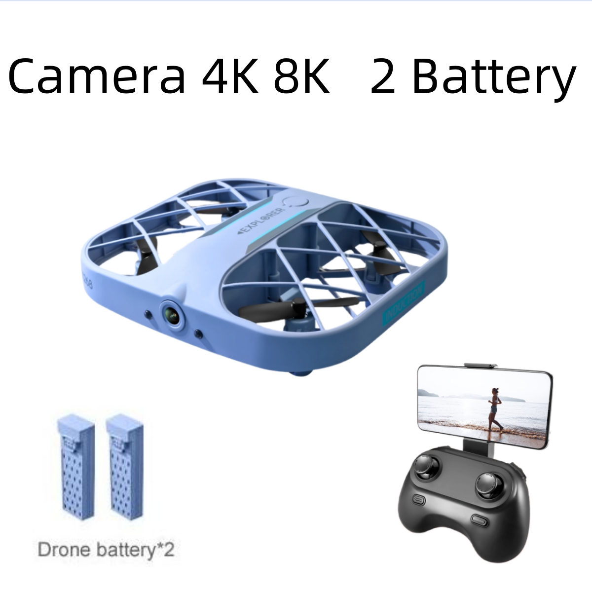 Drone Rc Explorer - โดรน JJRC H107 FPV RC พร้อมแบตเตอรี่