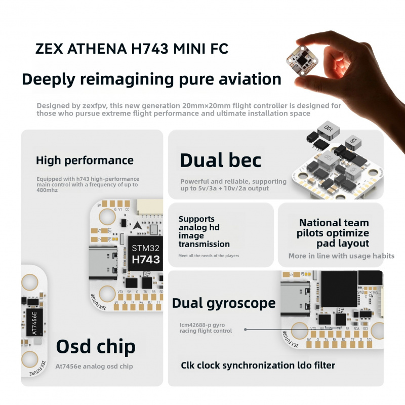 ZEX ATHENA H743 ชุดควบคุมการบิ - Betaflight Flight Controller บทวิจารณ์และราคา