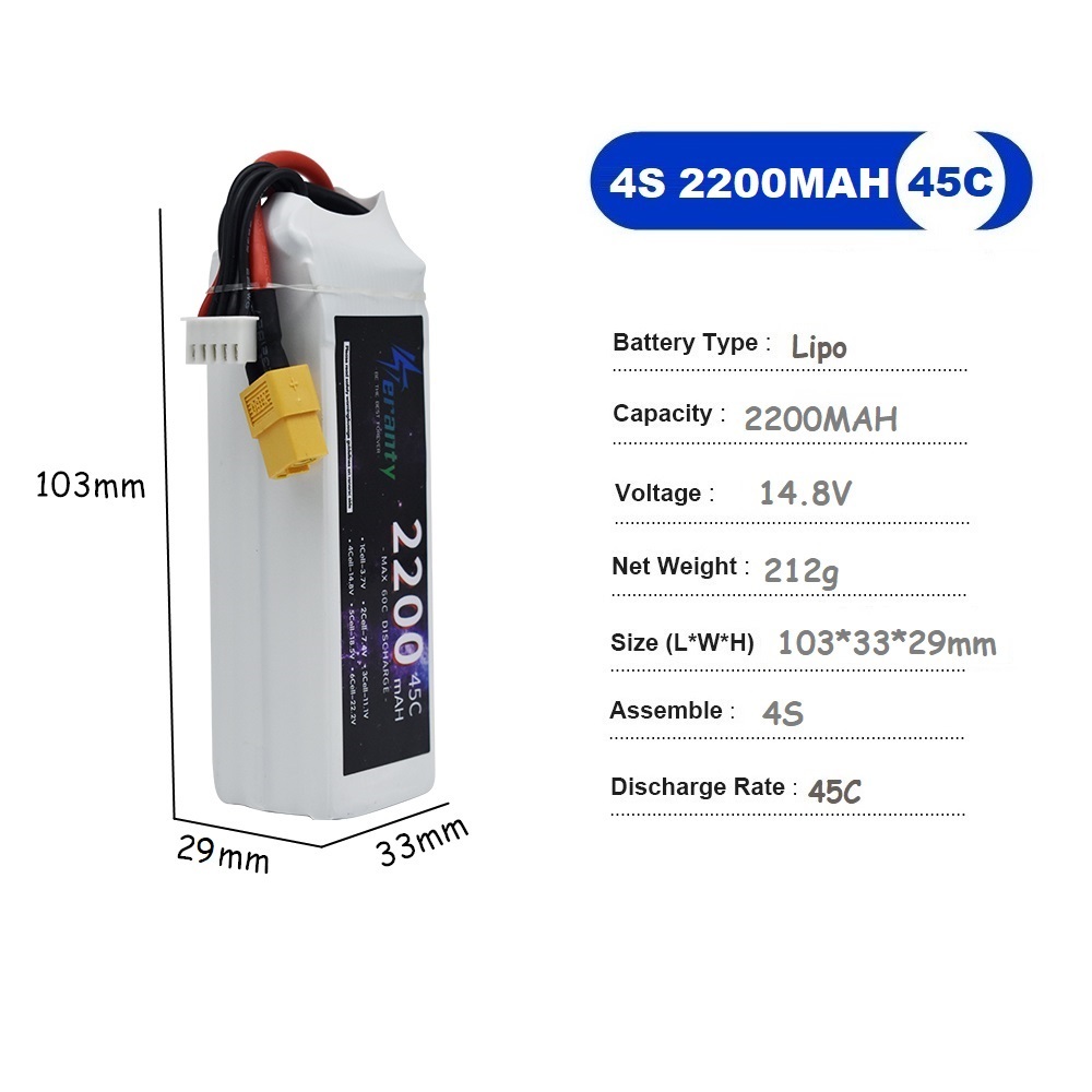 4S LiPo แบตเตอรี่ 14.8V 1500 m - Drone Carrera Rc บทวิจารณ์และราคา