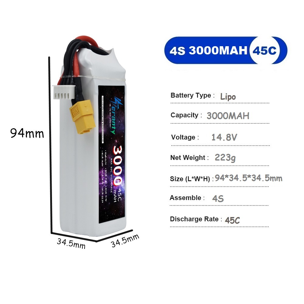 4S LiPo แบตเตอรี่ 14.8V 1500 m - Drone Carrera Rc บทวิจารณ์และราคา