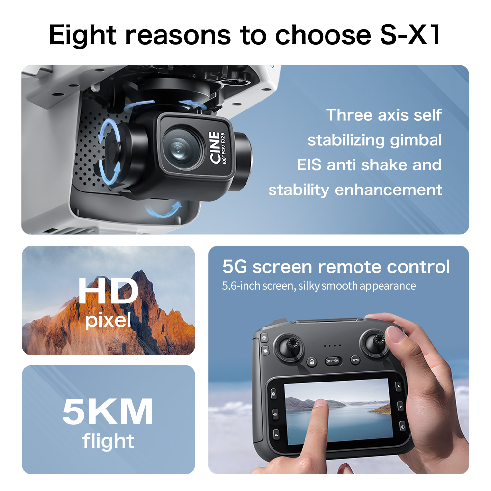 โดรน Lenovo S-X1 8K HD ระดับมื - Drone Rc Land บทวิจารณ์และราคา