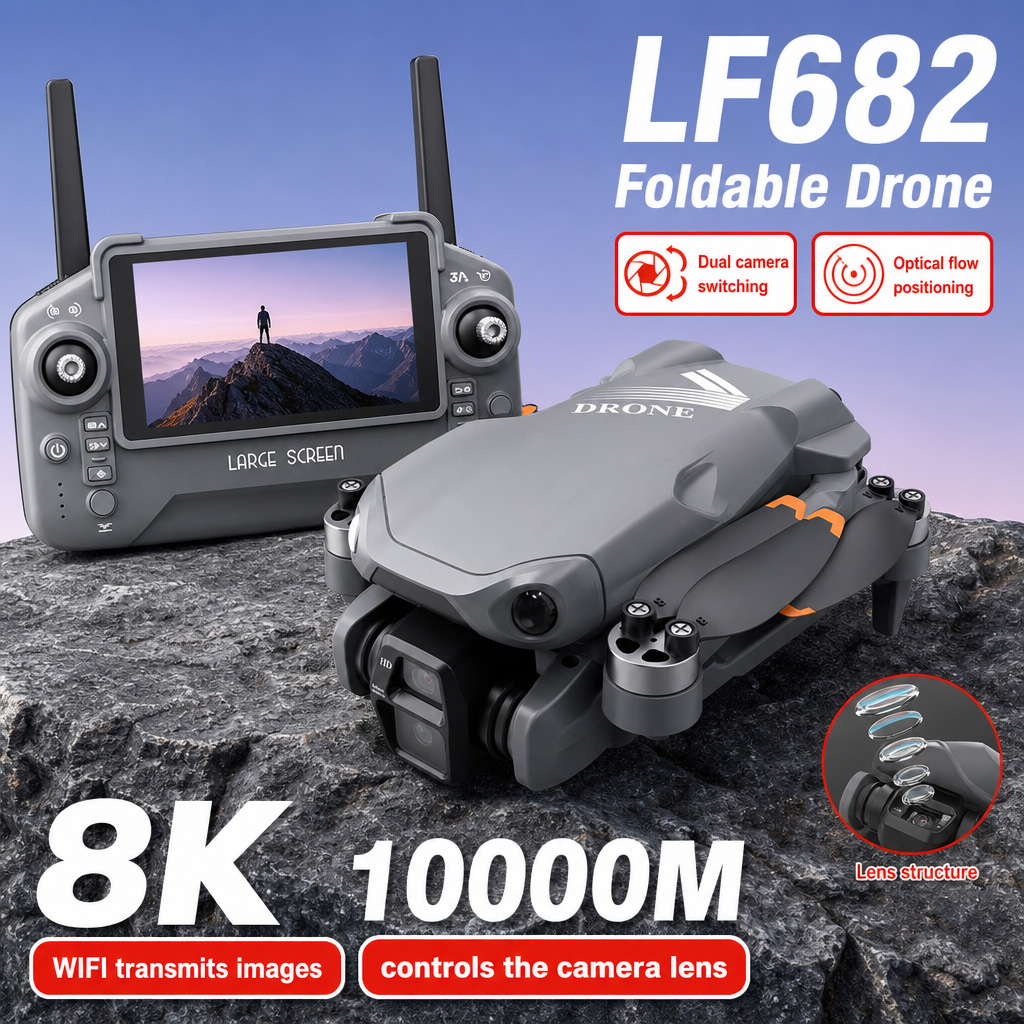 โดรนถ่ายภาพทางอากาศ LF682 8K H - Drone Rc Cable บทวิจารณ์และราคา