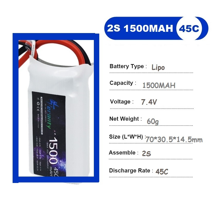 2PCS 7.4V Lipo 2S แบตเตอรี่ 15 - Drone Carrera Rc บทวิจารณ์และราคา