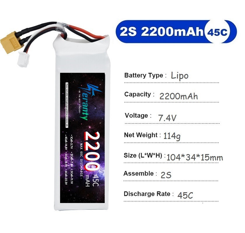 2PCS 7.4V Lipo 2S แบตเตอรี่ 15 - Drone Carrera Rc บทวิจารณ์และราคา