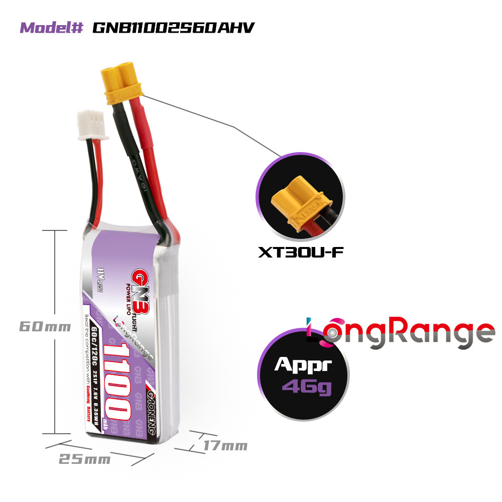 GNB 1100mAh 2S 3S 4S 6S 60C/12 - Drone Carrera Rc บทวิจารณ์และราคา