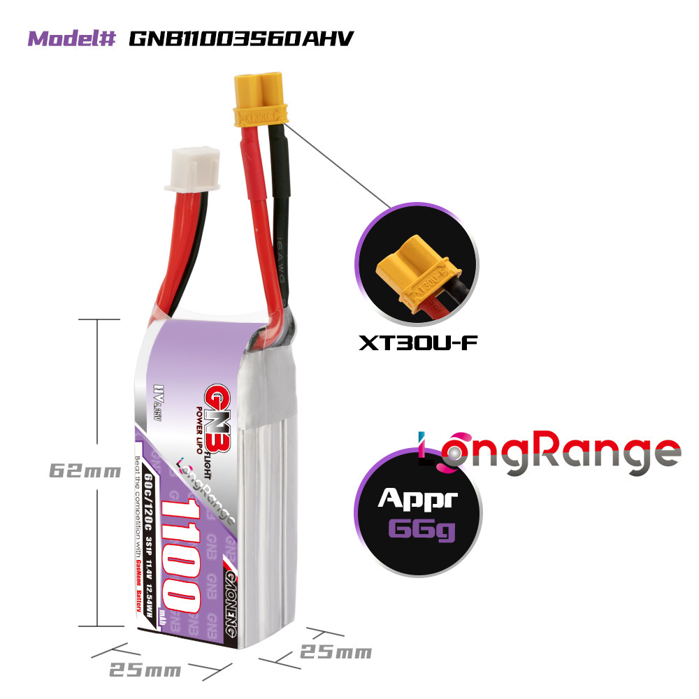 GNB 1100mAh 2S 3S 4S 6S 60C/12 - Drone Carrera Rc บทวิจารณ์และราคา